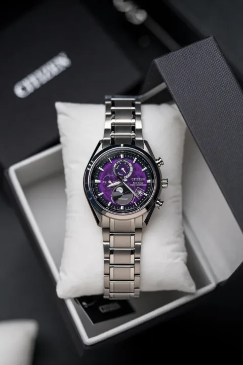 Citizen Tsuki-Yomi A-T BY1010-81Z Eco-Drive Morado, foto 3