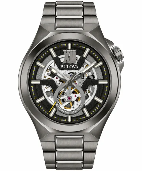 Bulova Maquina 98A179 Automático Esqueleto Negro, foto 1