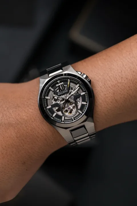 Bulova Maquina 98A179 Automático Esqueleto Negro, foto 3